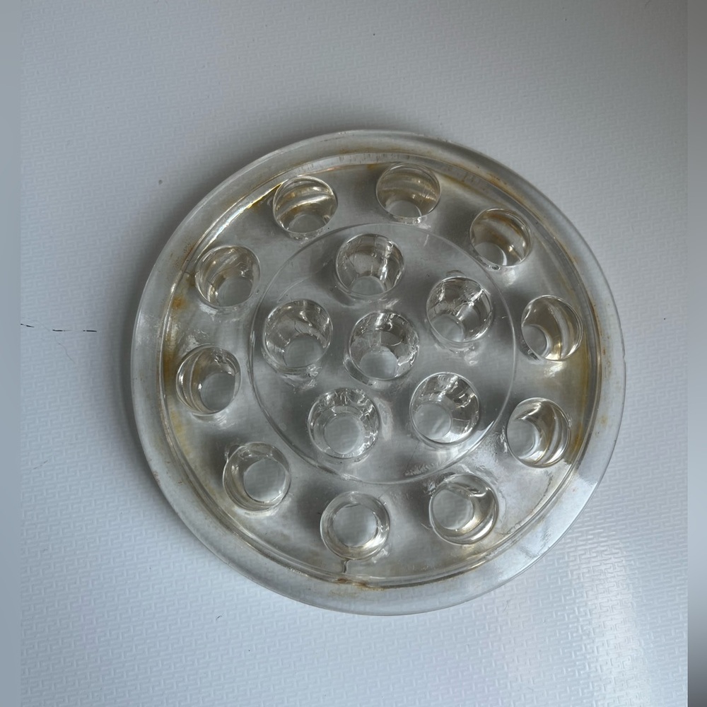 Large Vintage Glass Flower Frog